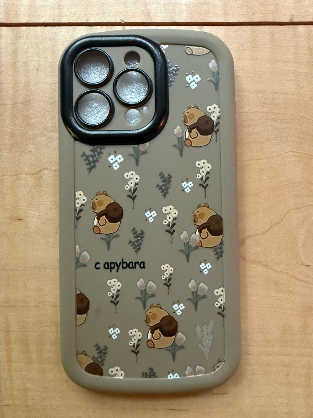 iPhone 15 Pro Max Beige Floral Capybara iPhone Case